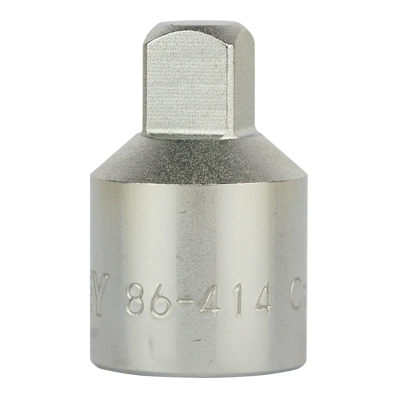 Stanley 1-86-414 chrome socket adapter for hand tools shown against a white background.