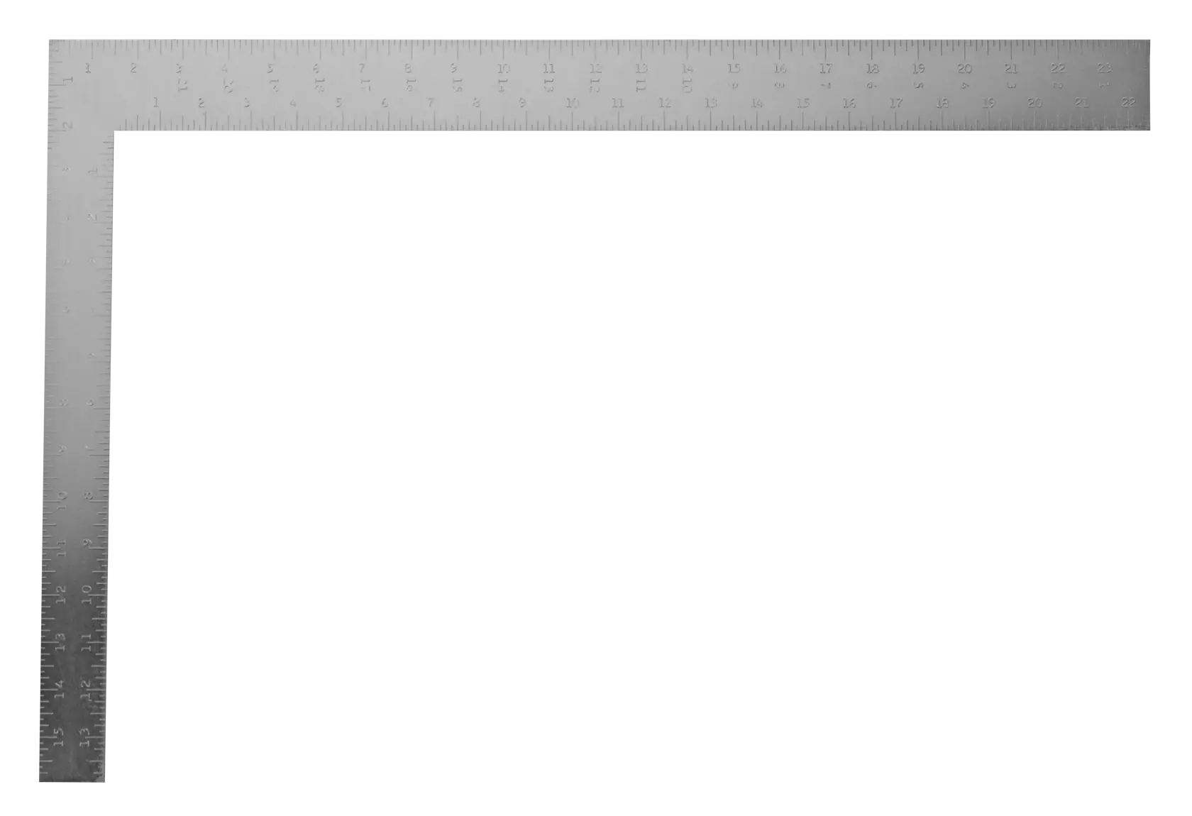 STANLEY 45-500 steel framing square, photography on white background, showing measurement markings.