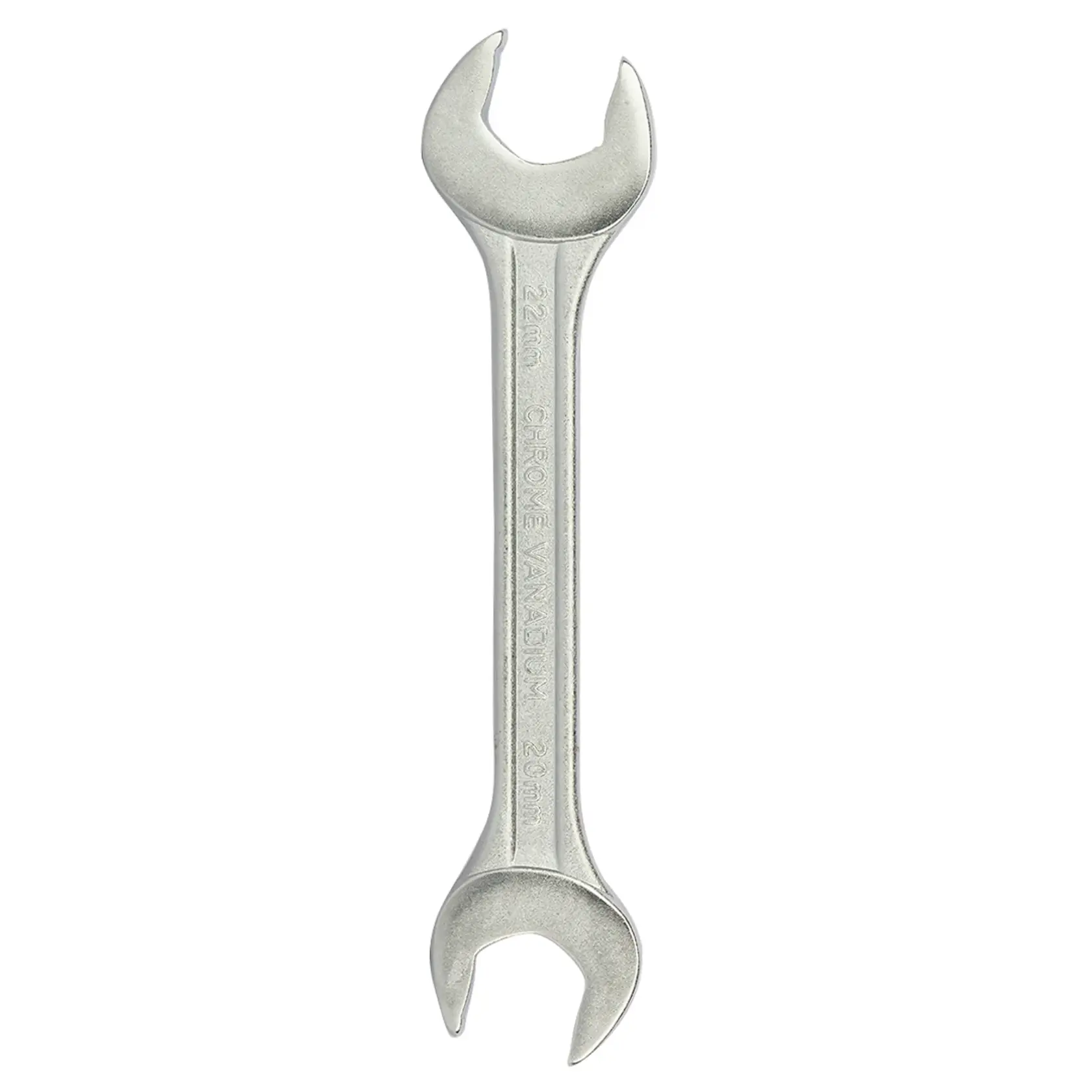 STANLEY 70-373E double open end spanner, silver finish, tool category, top view, white background.