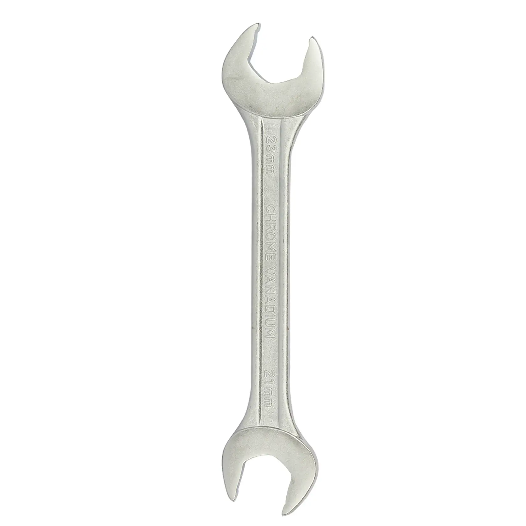 STANLEY 70-374E double open-end wrench, silver, front angle, hand tool photography