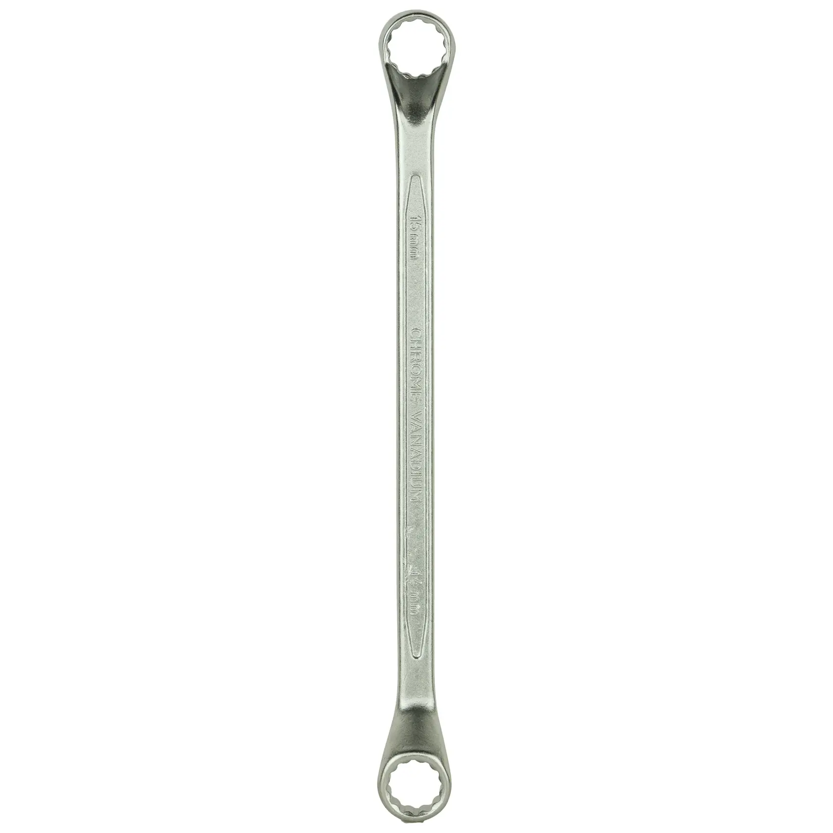Stanley box-end wrench with chrome finish, used for tightening or loosening nuts and bolts.