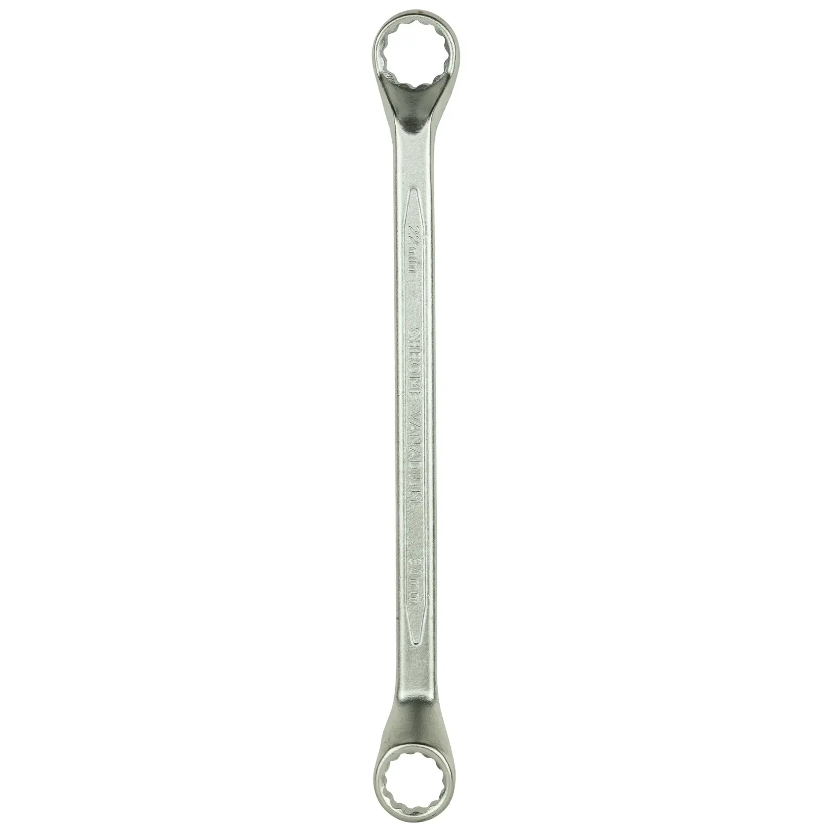 Stanley double box end wrench with chrome finish, suitable for tightening or loosening fasteners.