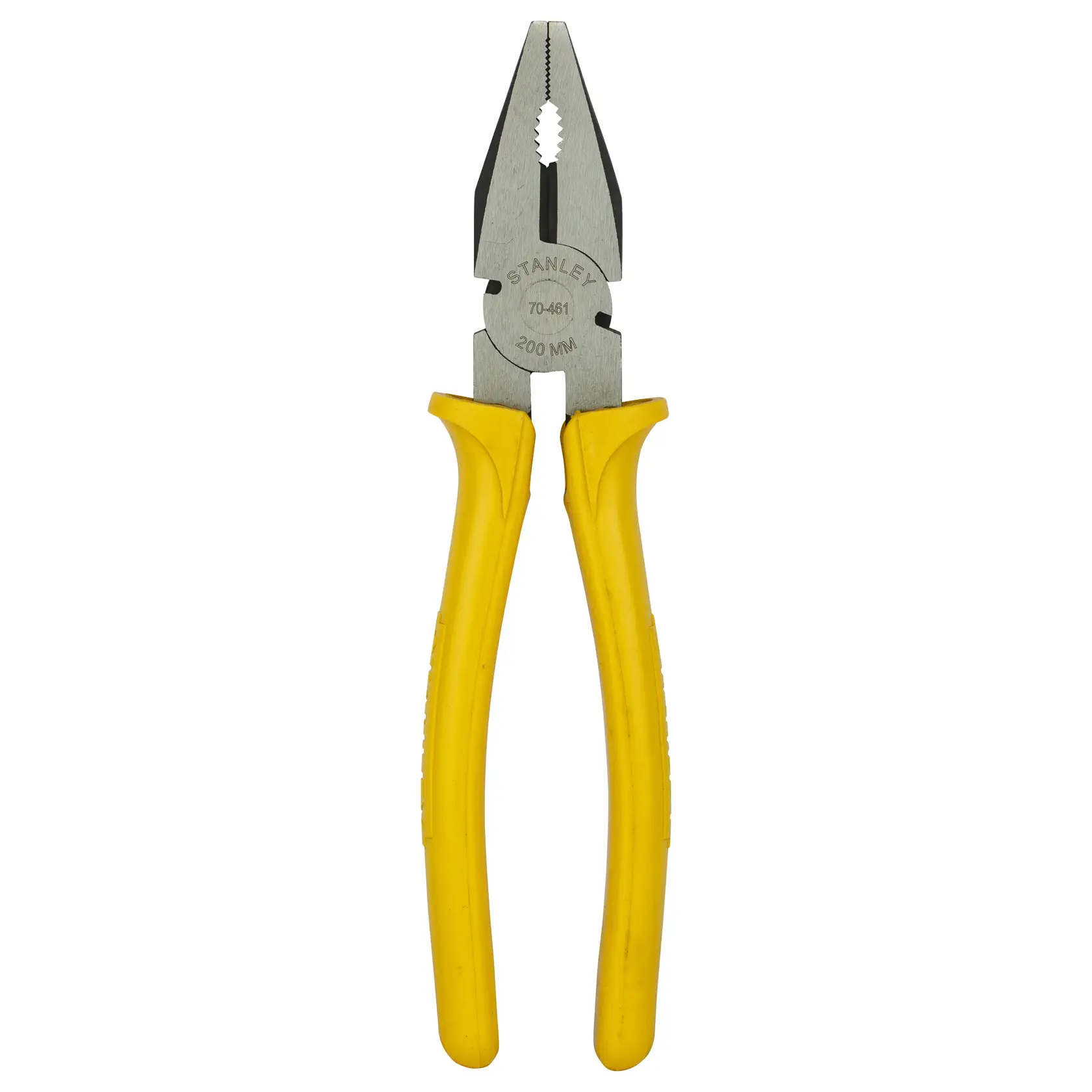 Stanley 70-461 pliers with yellow handles, shown against a white background.