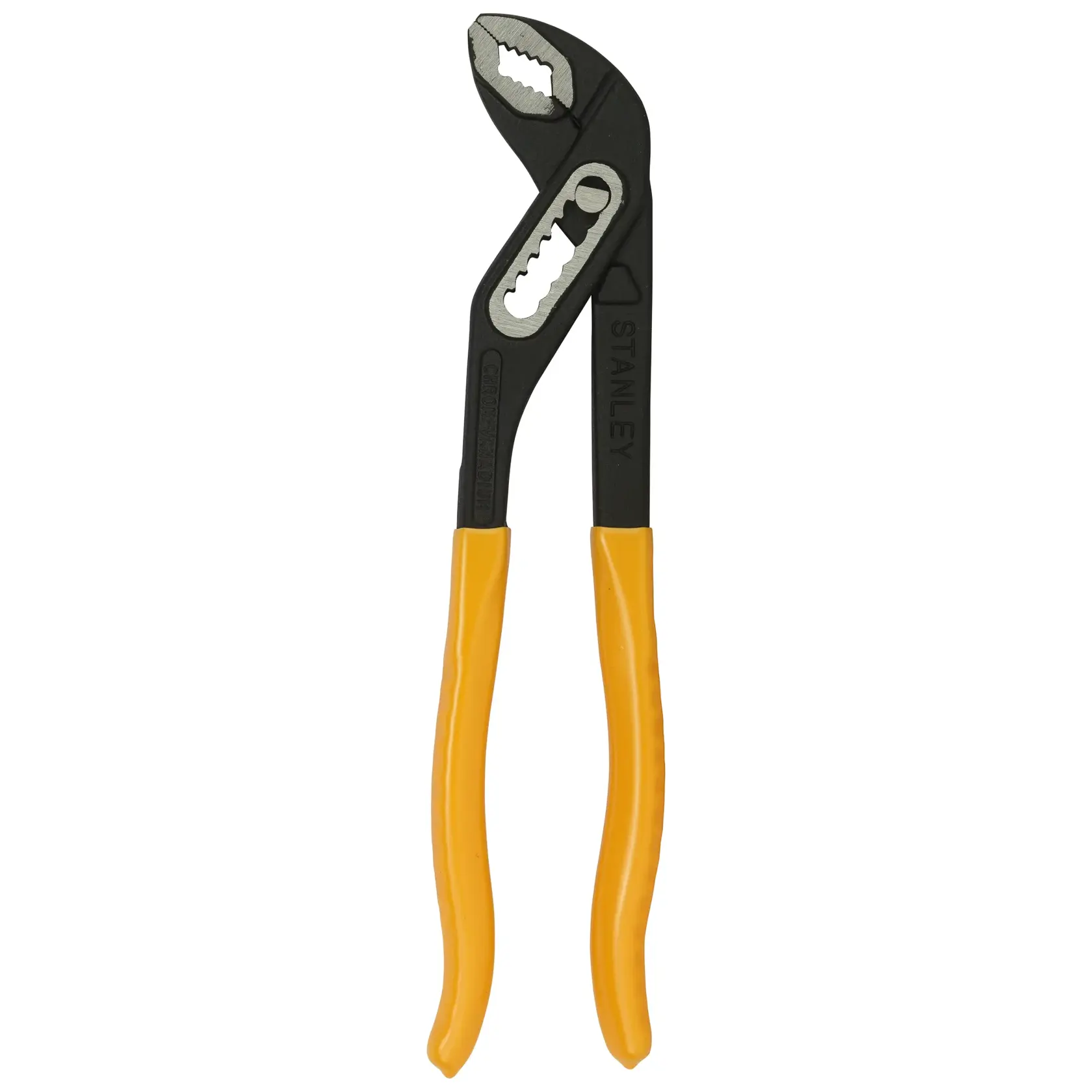 Stanley adjustable pliers with orange handles, designed for gripping and turning various objects in photography tasks.