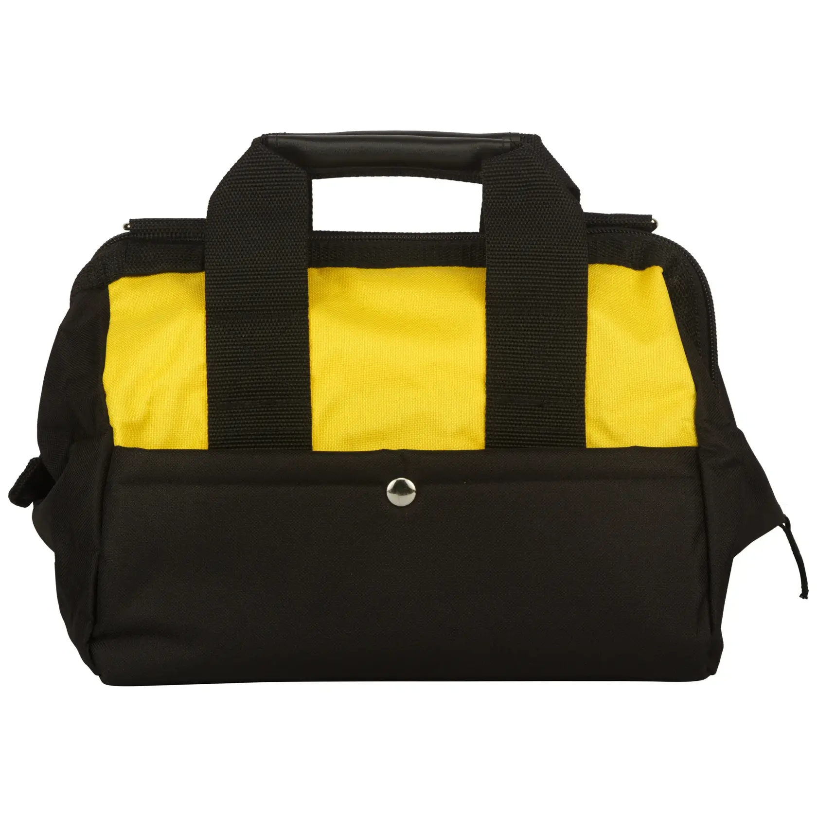 STANLEY 93-223 tool bag, yellow and black, front view, sturdy handles, photography category