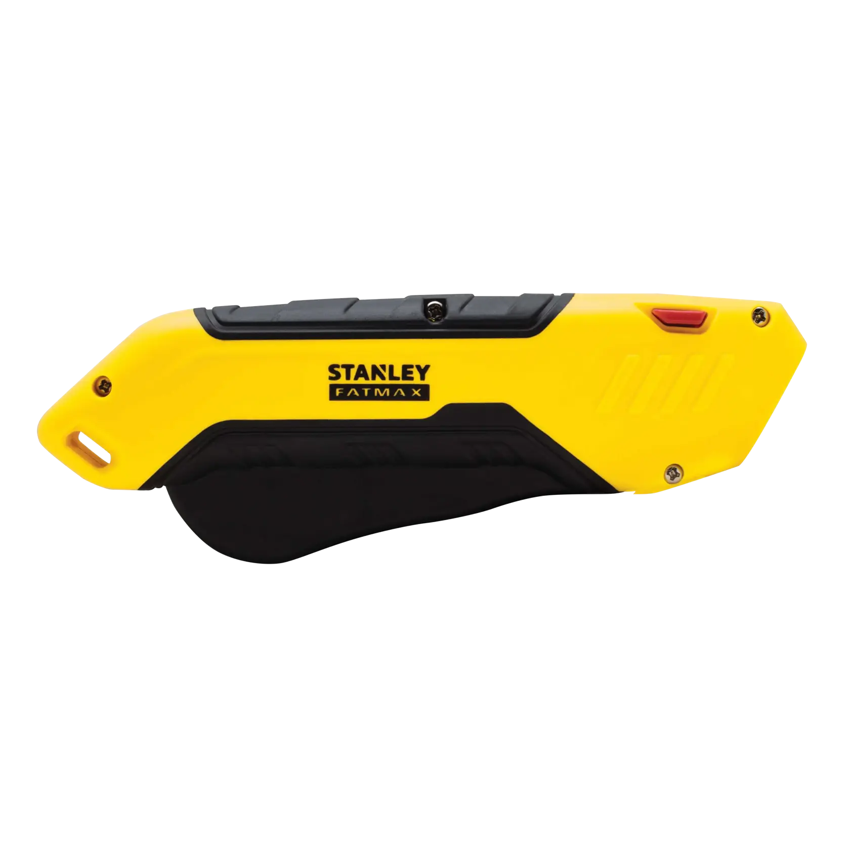 Stanley FATMAX yellow and black utility knife left-side view on white background