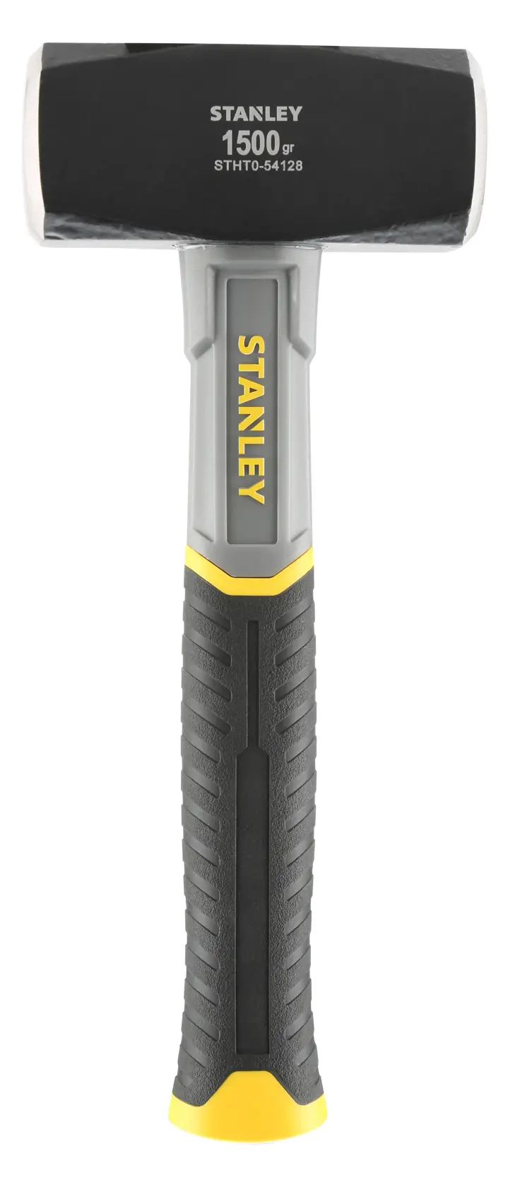 STANLEY STHT0-54128 sledge hammer, black and gray handle, front view on white background.