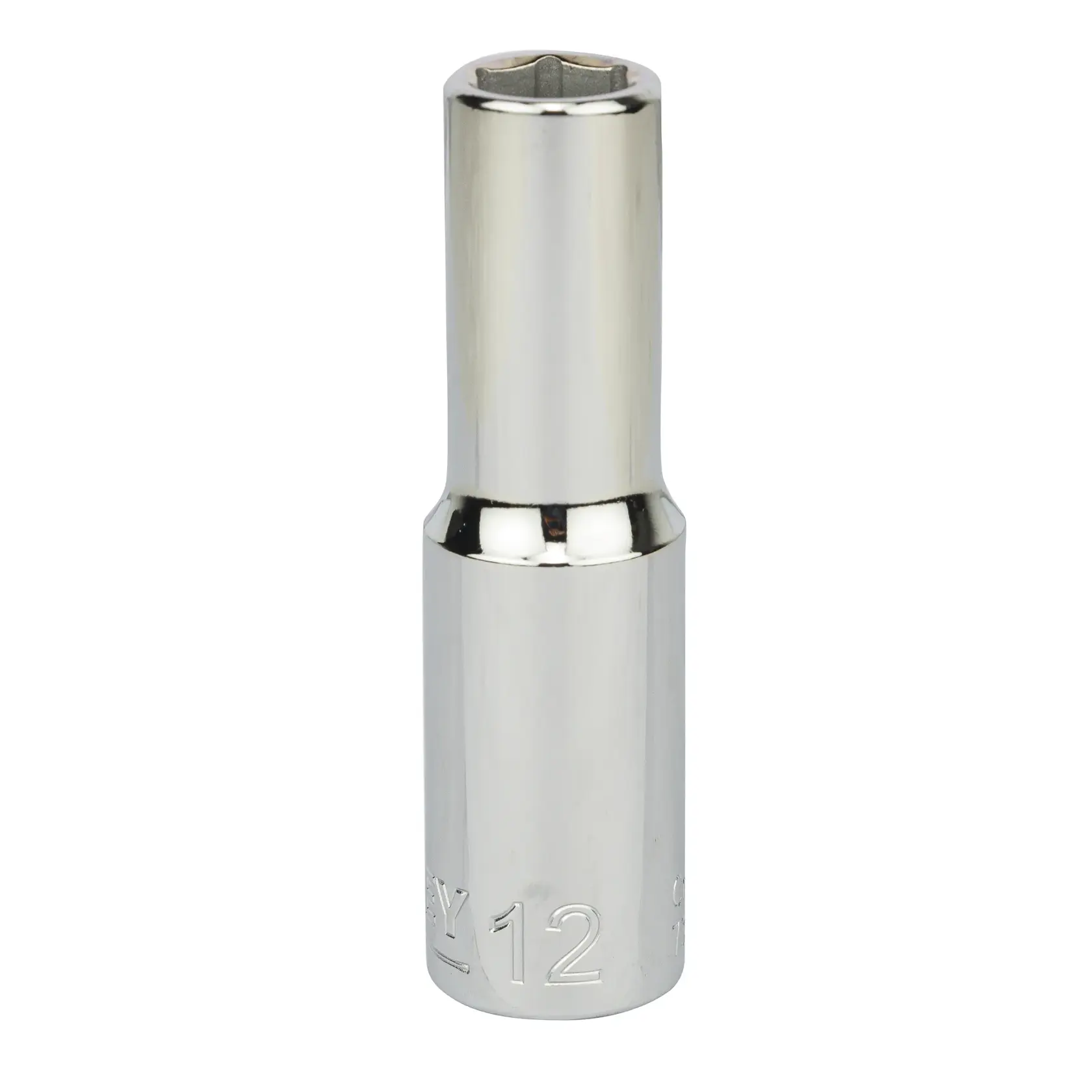 STANLEY STMT73326-8B chrome deep socket, front angle on white background, tool category.