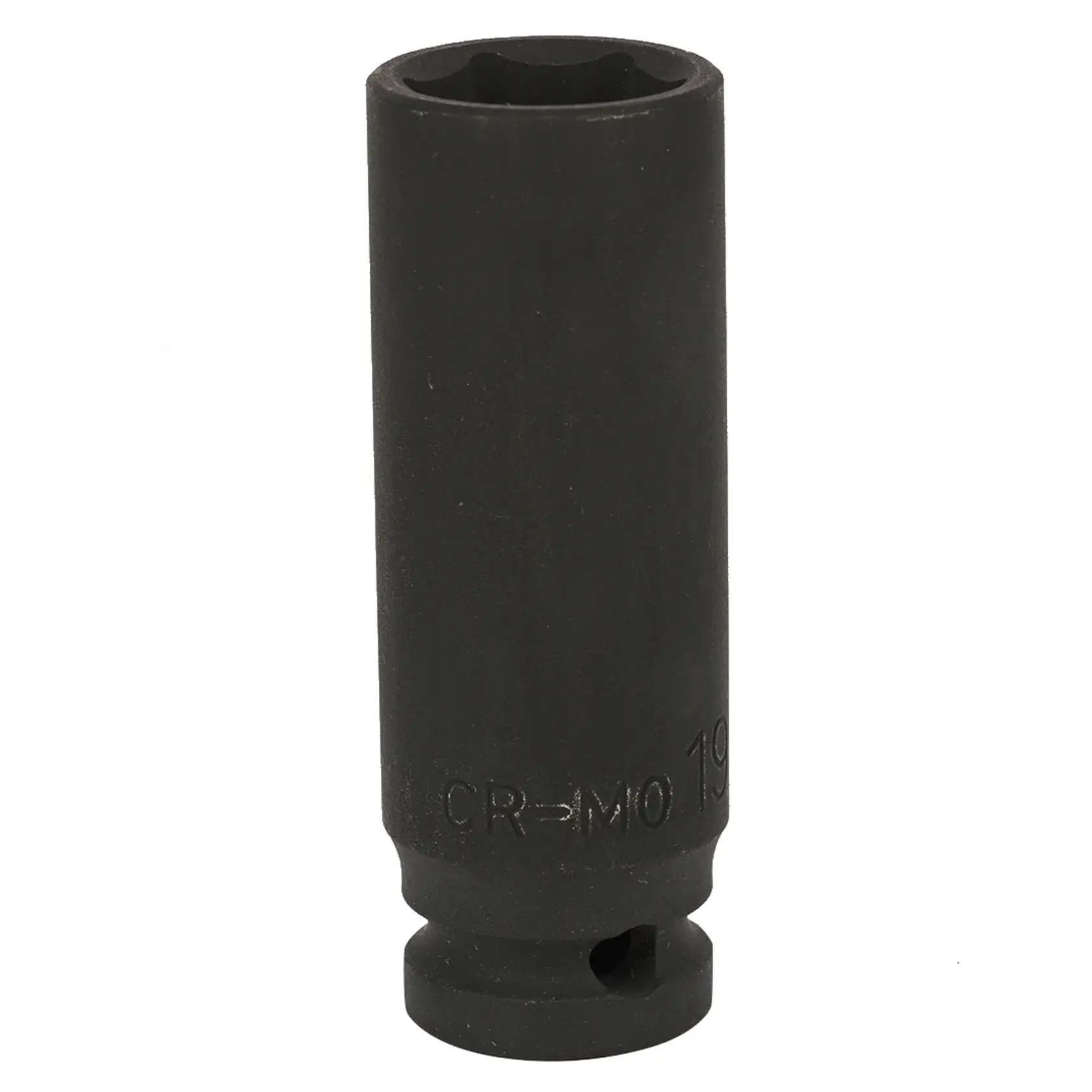 STANLEY STMT87506-8B black deep impact socket, angled front view, tool photography