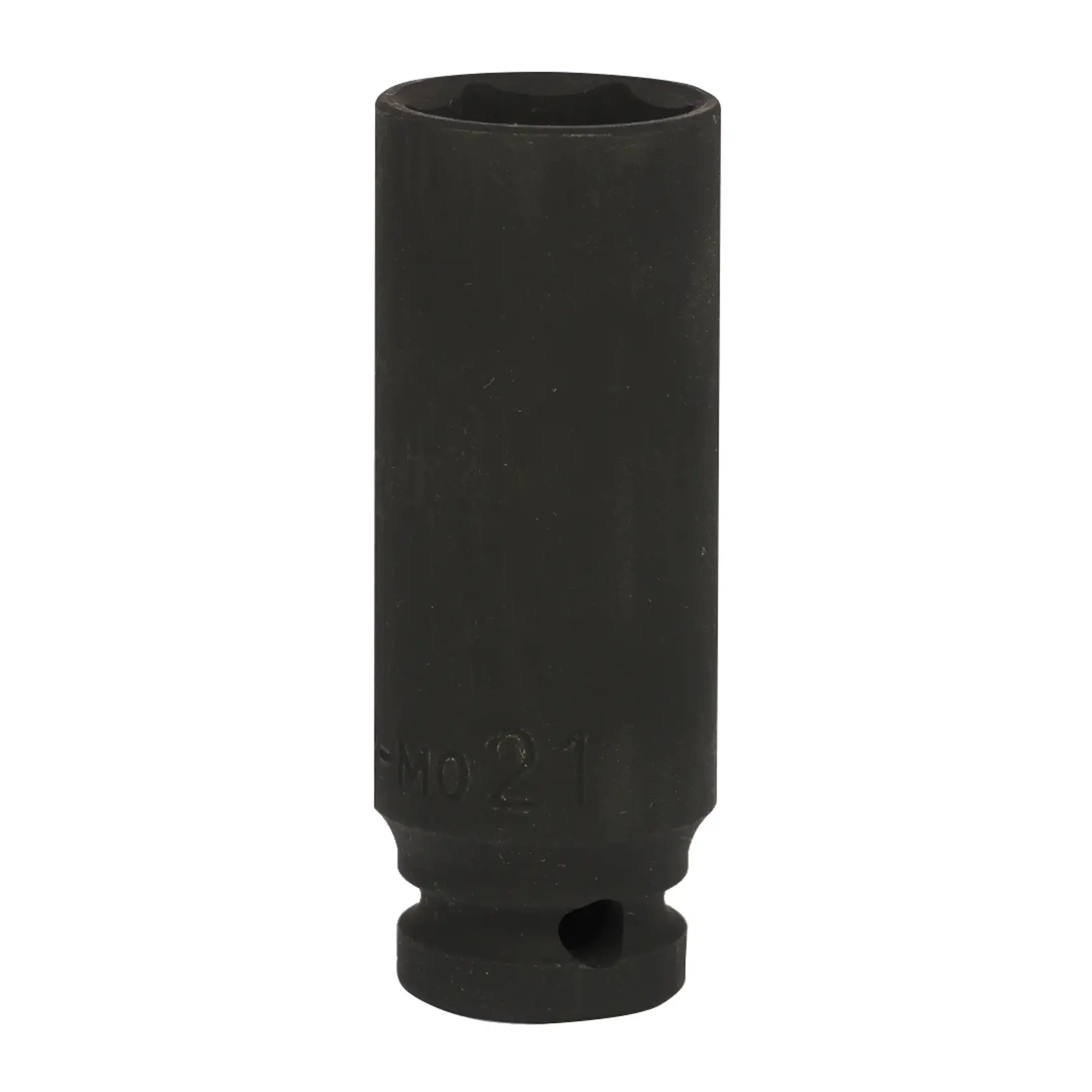 STANLEY STMT87507-8B deep socket, black, photography, front angle on white background.
