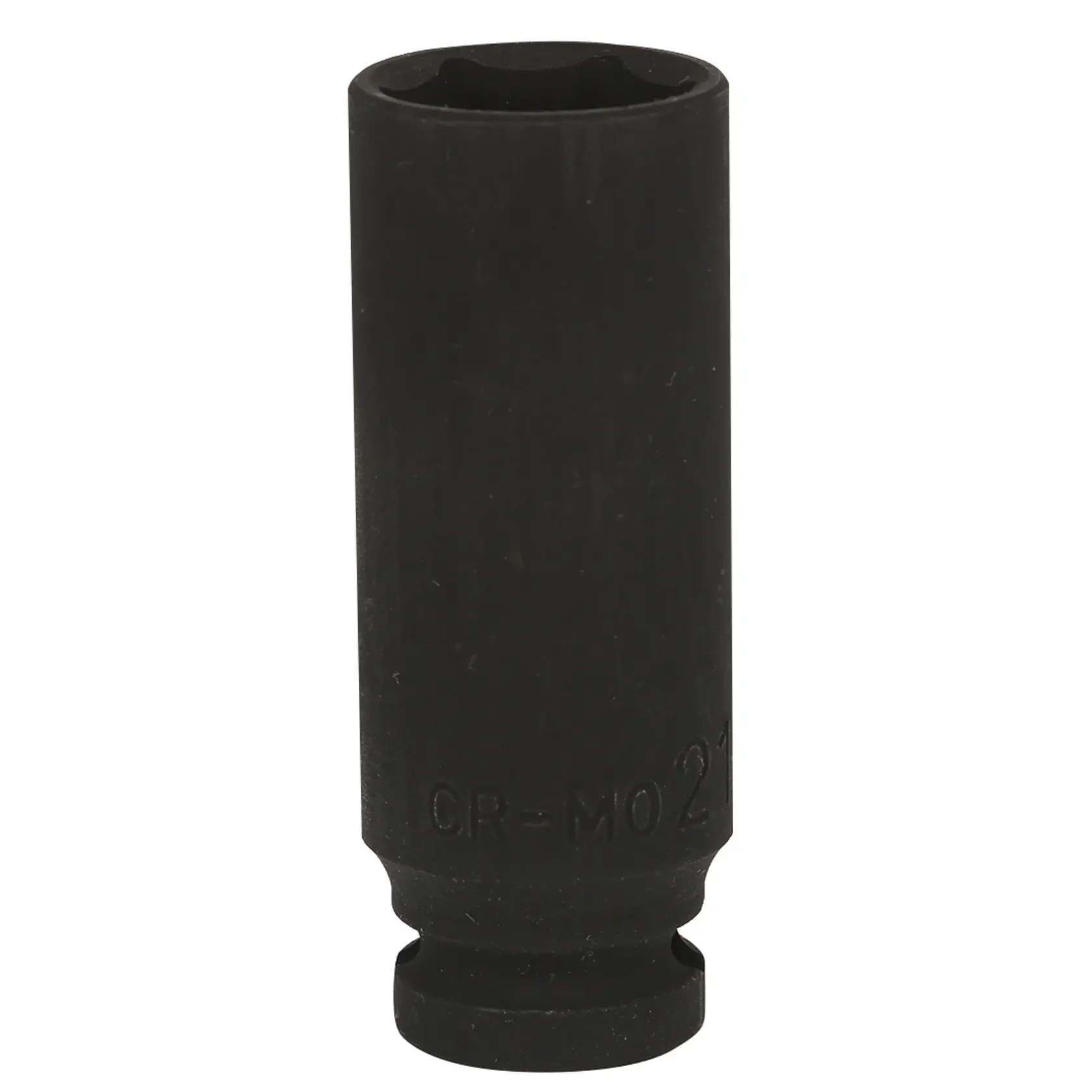 STANLEY STMT87507-8B black deep impact socket, product photography, front angle.