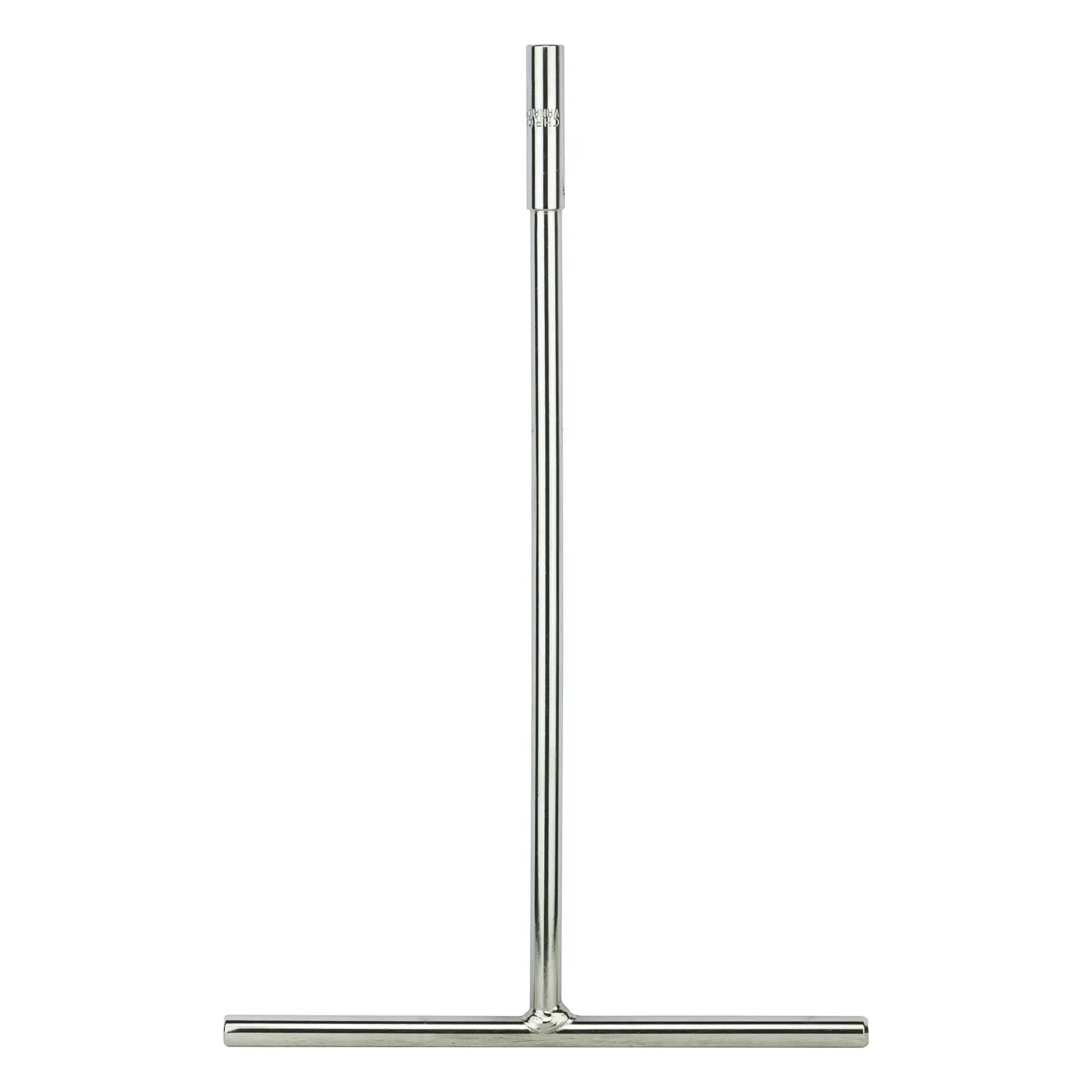 Metal T-shaped socket wrench tool for mechanical or photography use, with a long handle and side grip.