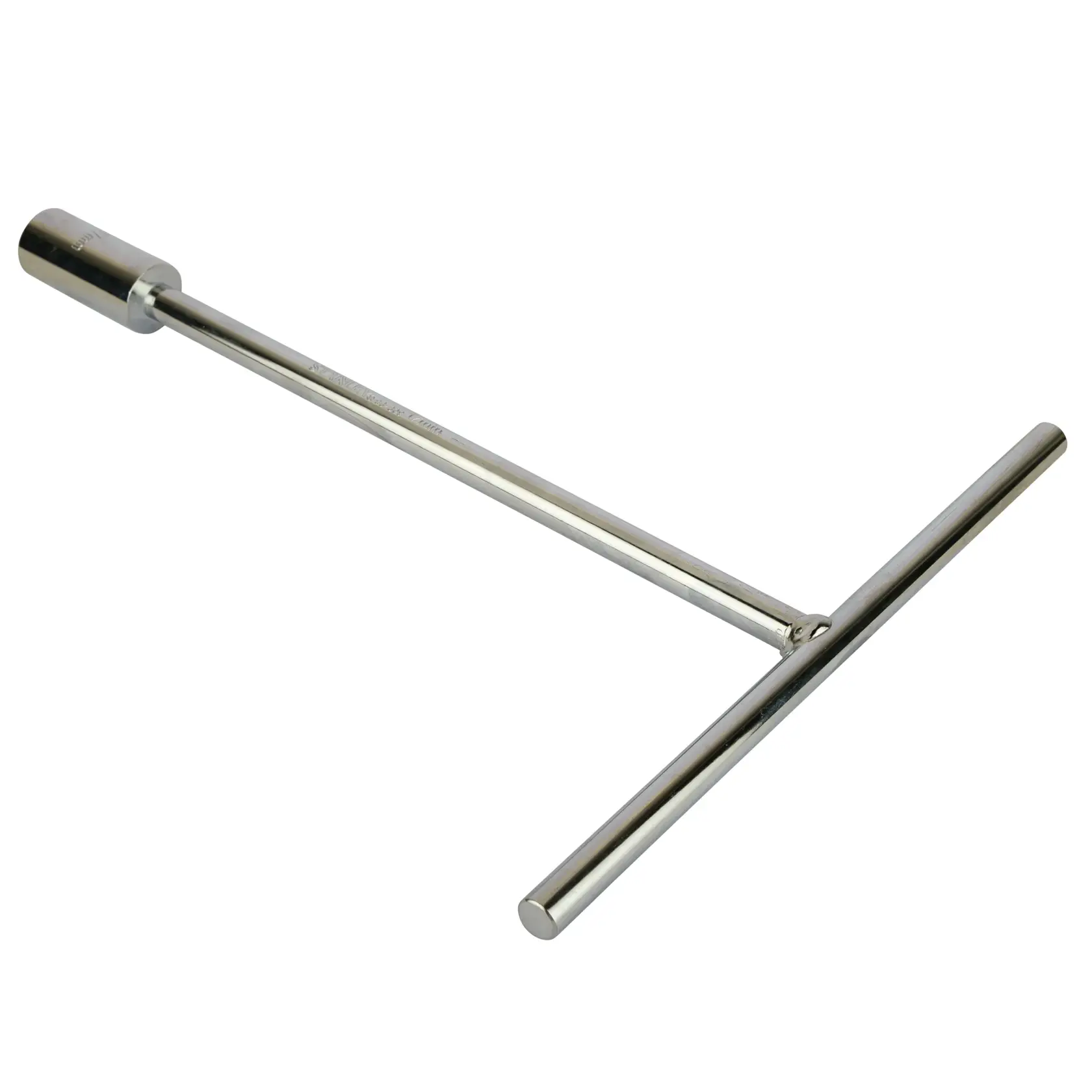 STANLEY STMT93309-8 T-handle socket wrench, chrome finish, side angle on white background.