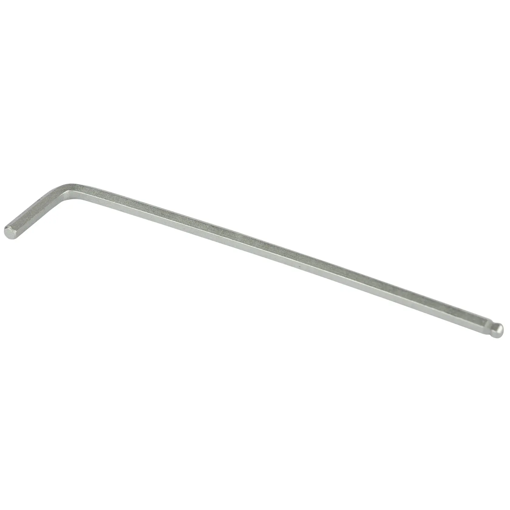 L-shaped metal hex key tool with ball end, used for tightening or loosening hex screws.