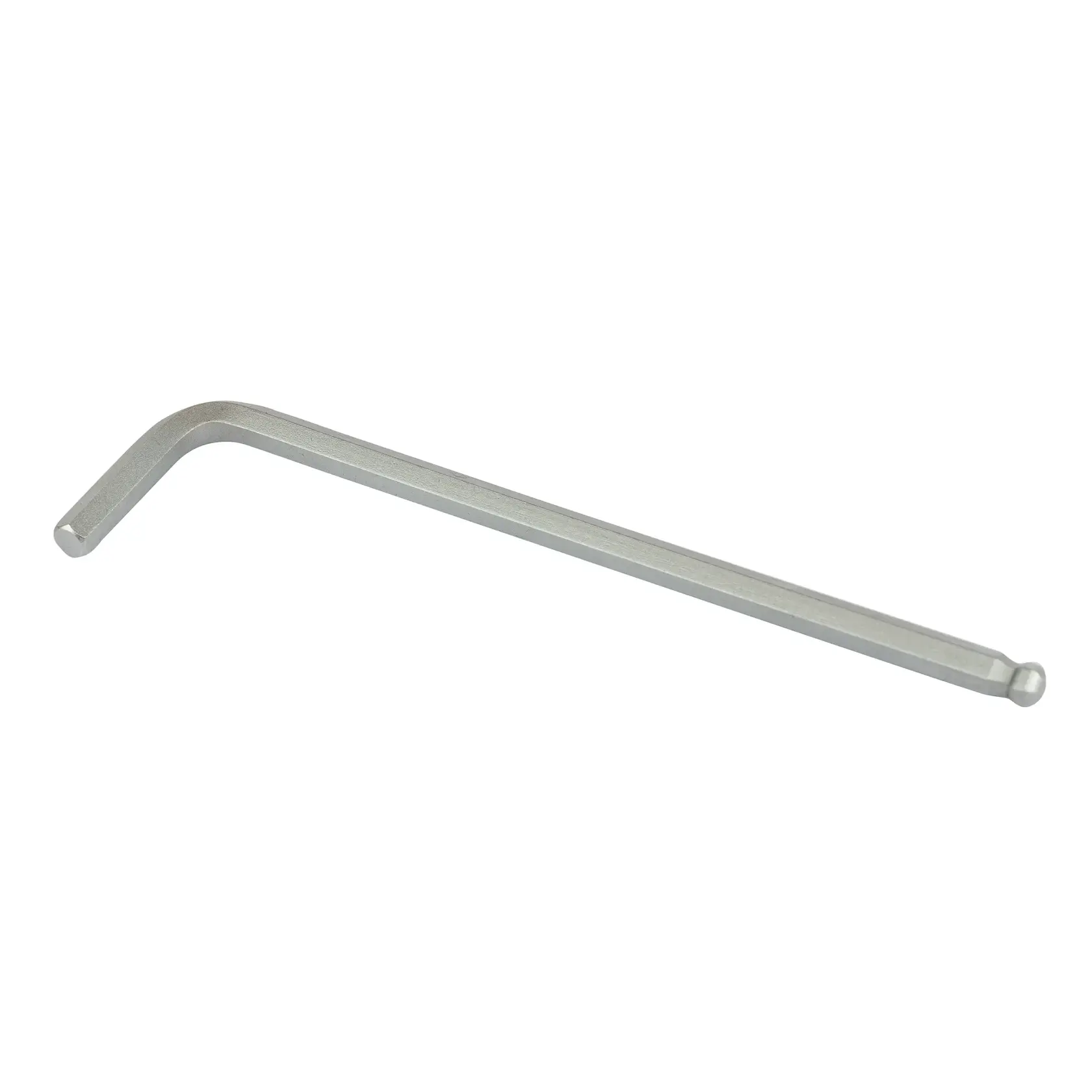 STANLEY STMT94104-8 silver ball-end hex key L-shaped tool, front angle, on white background.
