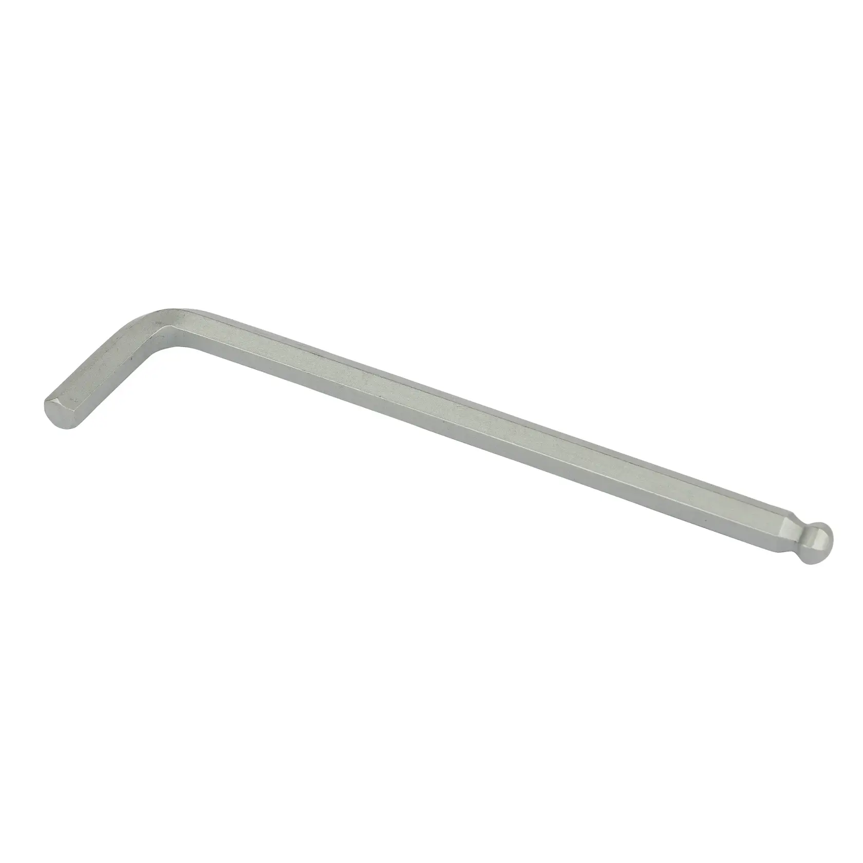 STANLEY STMT94108-8 hex key with ball end, silver finish, photographed at an angle on a white background.